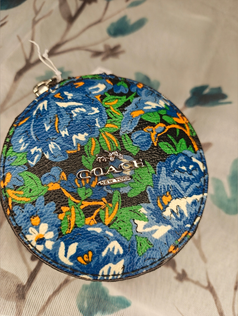 COACH Floral Round Leather Jewelry Case - Picture 2 of 9